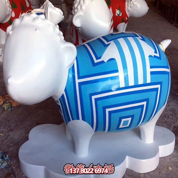 彩繪仿真羊雕塑——商場、公園、廣場的精美裝飾