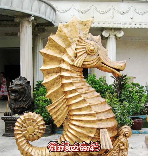 海馬玻璃鋼雕塑，創(chuàng)意林里擺放裝飾