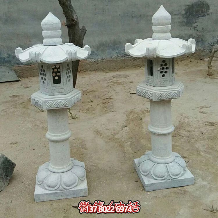 太陽能仿古中式大理石石燈，點亮你的花園