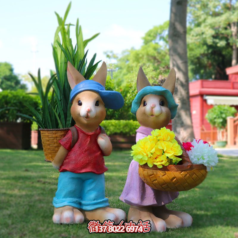 玻璃鋼兔子雕塑，只有可愛而不失大氣！