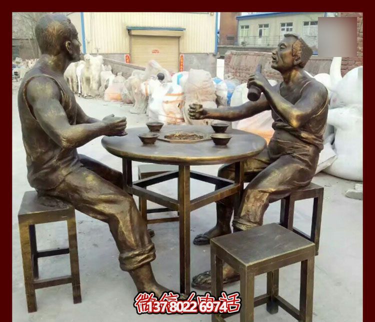 傳承文化，融入雕塑，銅雕人物給你一個古典的庭院別墅