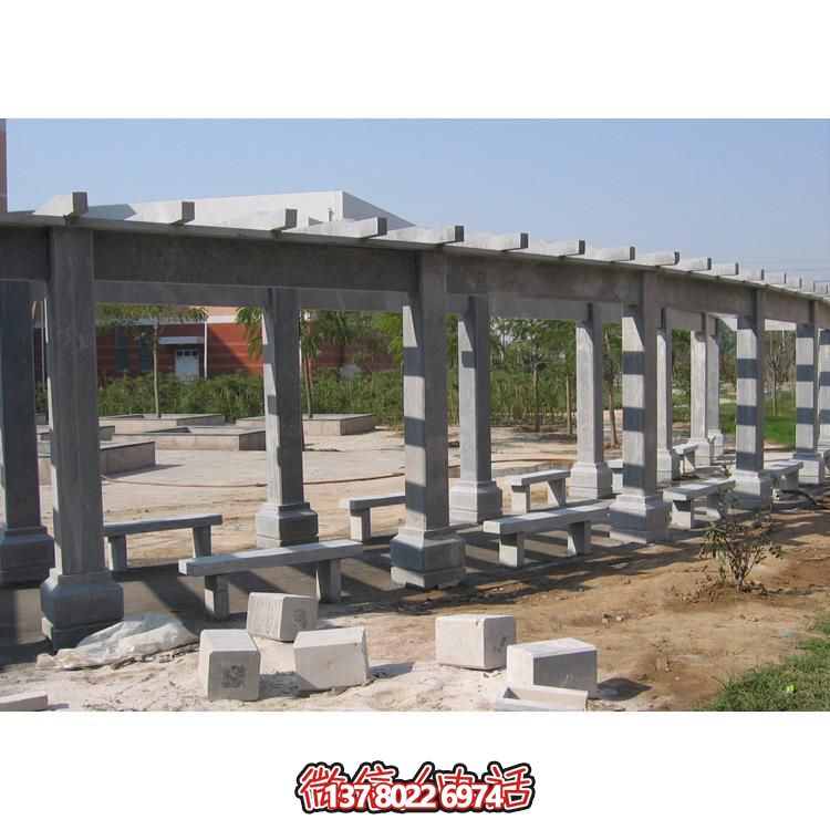 石材長(zhǎng)廊，為大型園林戶外空間帶來(lái)精致的石雕裝飾