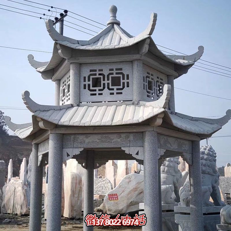 雙層仿古建涼亭，裝點(diǎn)花園、廣場(chǎng)，增添雕塑藝術(shù)氣息
