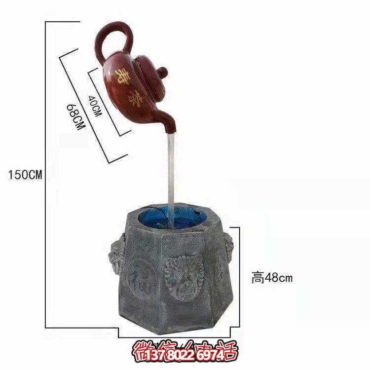 玻璃鋼大型懸空擺件，打造戶(hù)外流水天雕塑