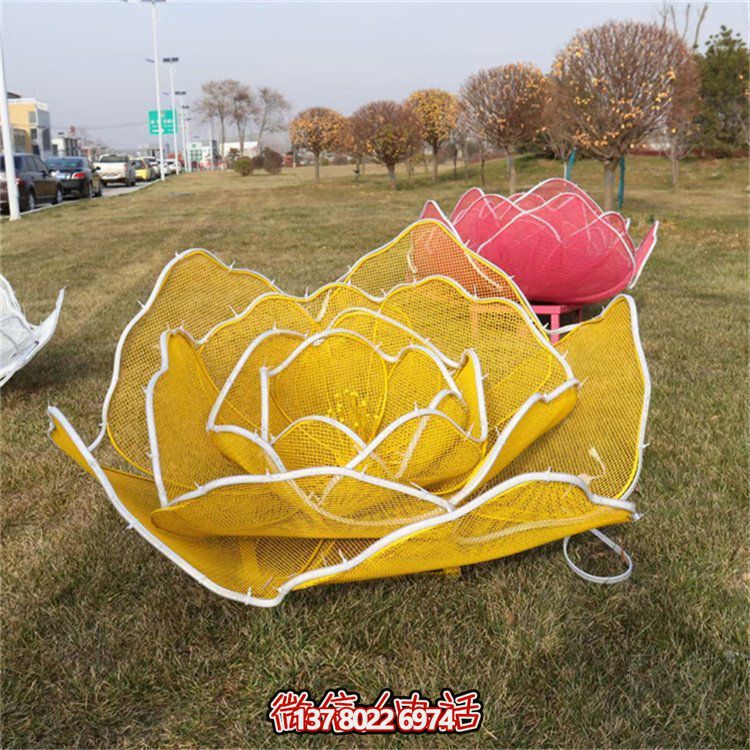 不銹鋼玫瑰花鏤空雕塑擺件，點綴戶外公園花園