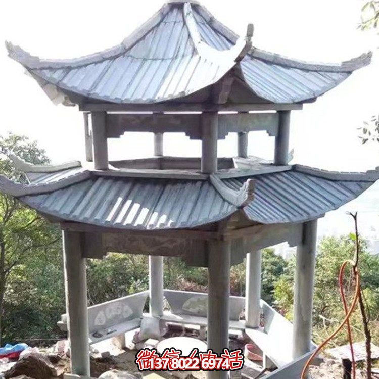 經(jīng)典雙層大理石雕塑涼亭，給你不一樣的室外體驗
