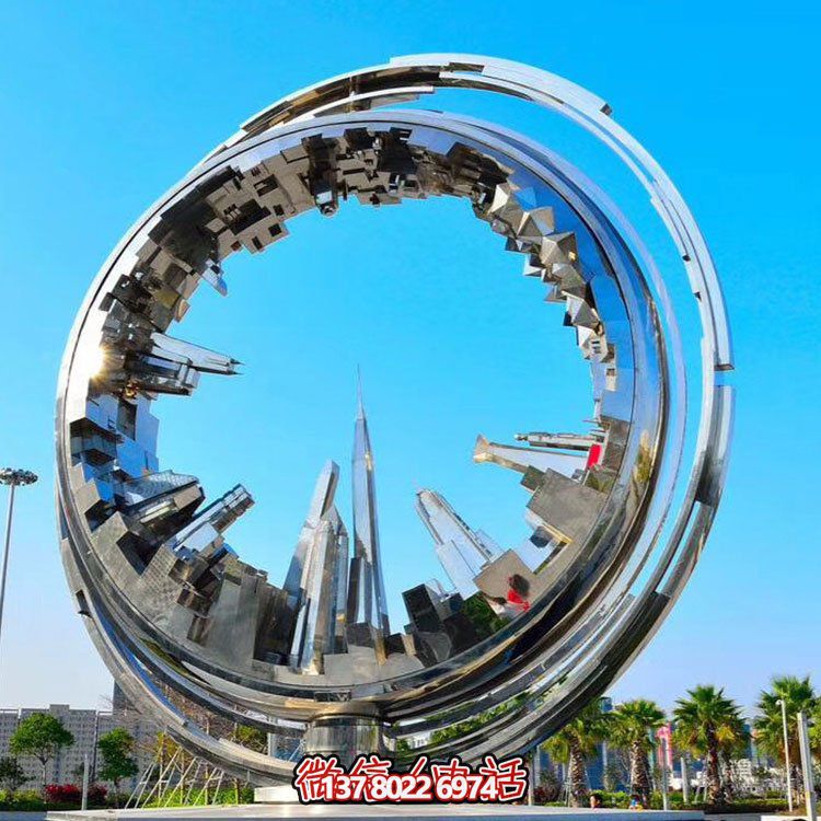 不銹鋼抽象齒輪雕塑，點(diǎn)綴園林景觀