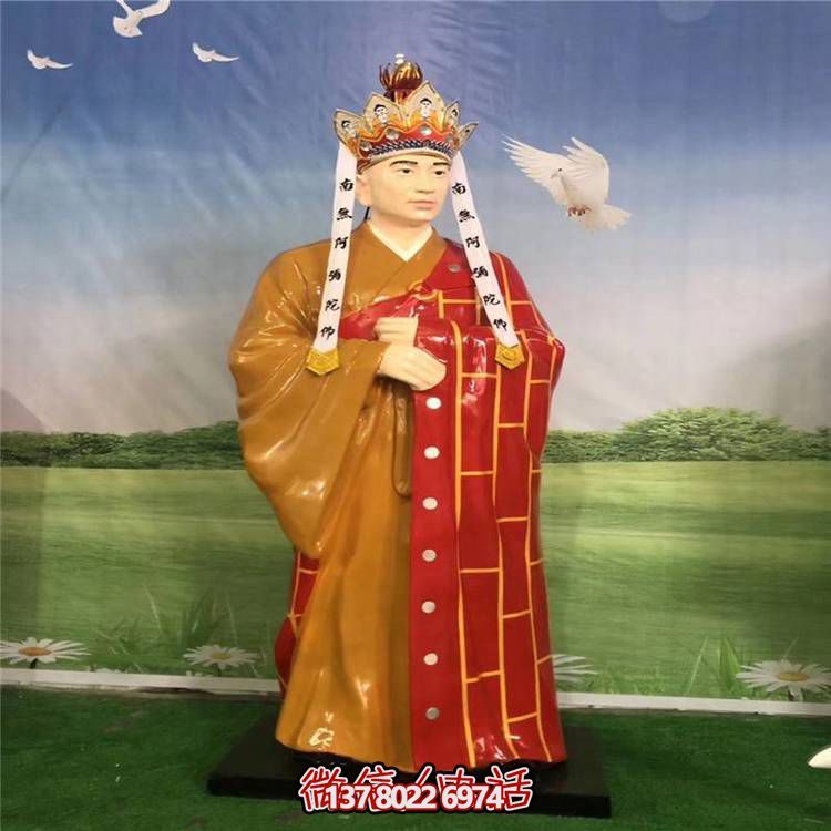 玻璃鋼雕塑唐僧人物，給公園戶外景觀增色