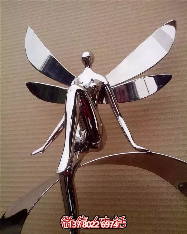 不銹鋼天使抽象雕塑，點(diǎn)亮校園景觀(guān)