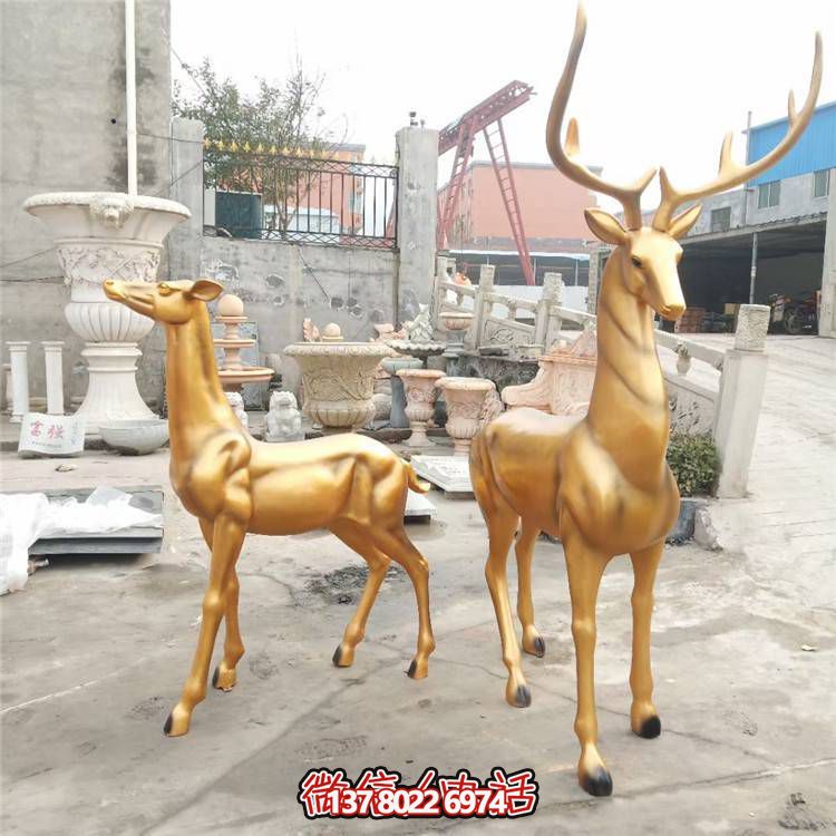 高雅優(yōu)美的梅花鹿雕塑，提升小區(qū)、別墅及戶外景觀美感