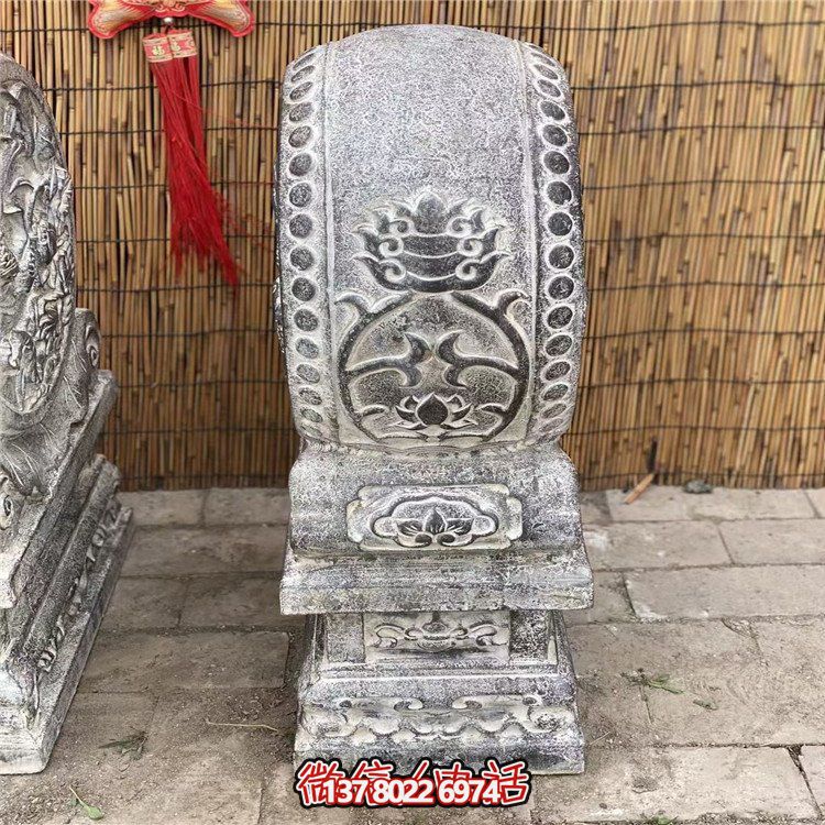 青石石雕抱鼓，點(diǎn)綴園林之美