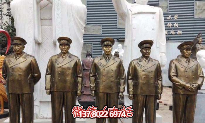 不銹鋼仿銅雕塑十大元帥雕像，精彩綻放在廣場