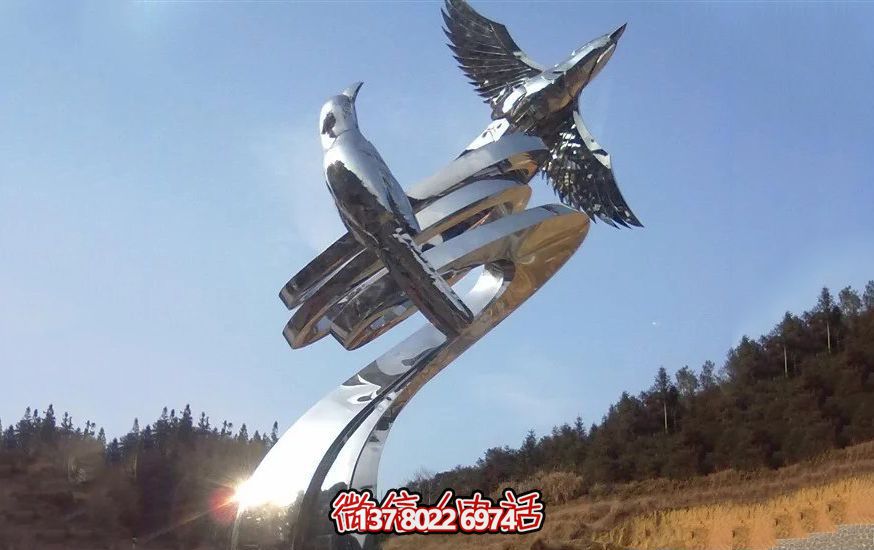 不銹鋼和平鴿雕塑，營造和諧的園林景觀