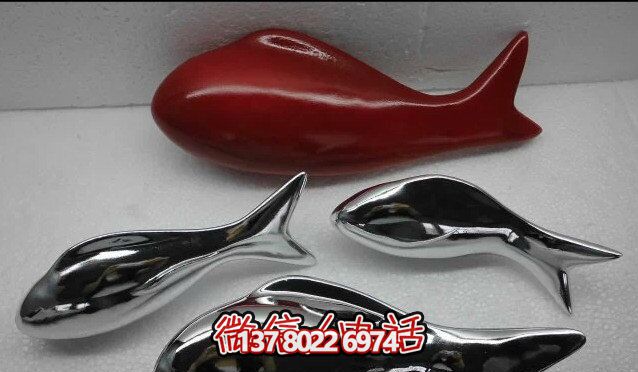 精致簡(jiǎn)約不銹鋼魚(yú)雕塑，點(diǎn)綴室內(nèi)裝飾