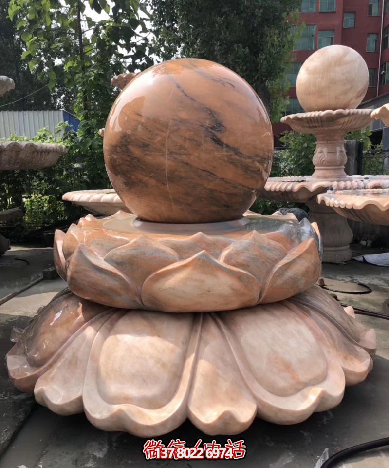 萬象景觀石雕——融合晚霞紅、蓮花風(fēng)水球、雕塑別墅，讓您的景觀更加美麗