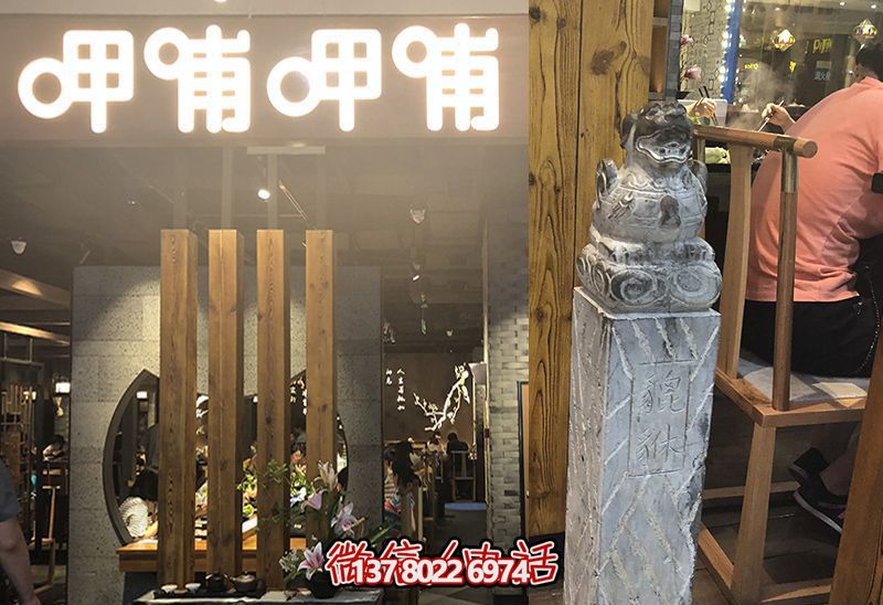 馬柱雕塑，為飯店室內(nèi)裝飾添彩