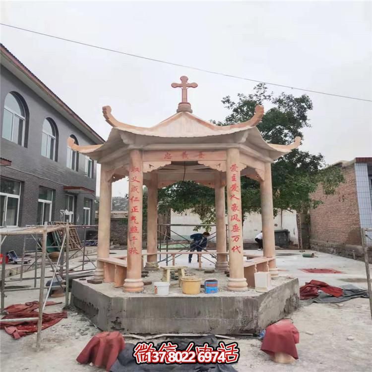 天然大理石涼亭，營(yíng)造休閑庭院