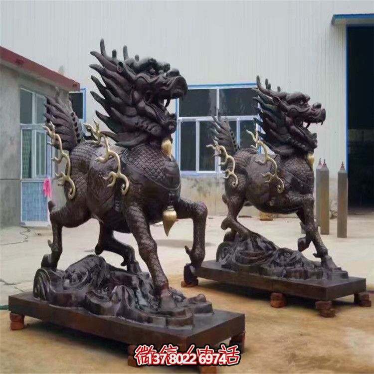 山水之藝，大型銅雕麒麟神雕塑