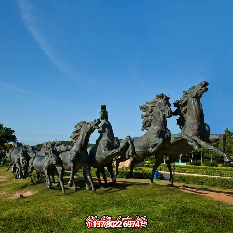 不銹鋼仿古馬雕塑萬馬奔騰，重現(xiàn)古老傳奇