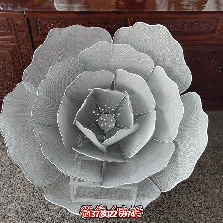 不銹鋼鏤空戶外蓮花雕塑，更美的園林景觀