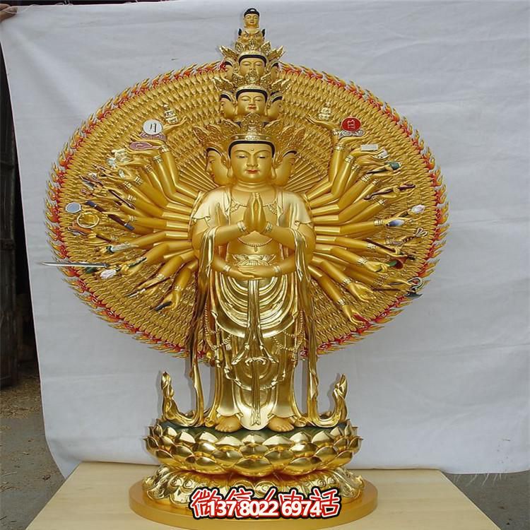 純金打造千手觀音雕塑，傳承宗教文化