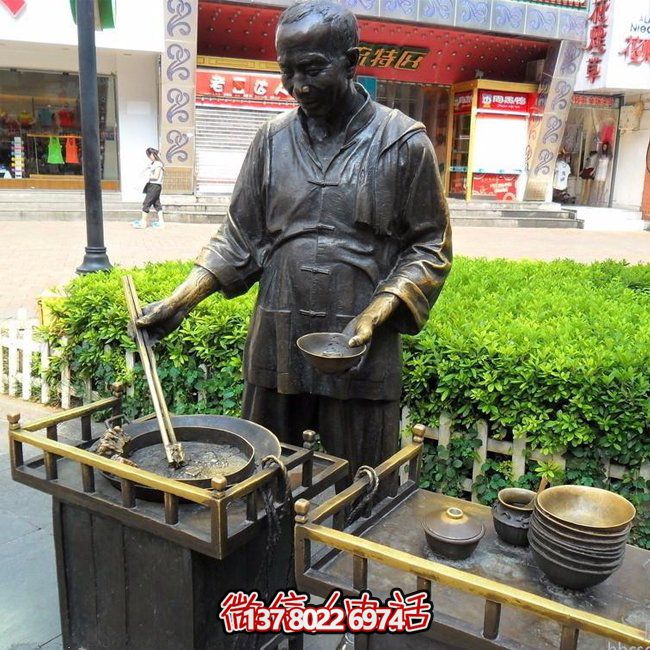 仿銅人物玻璃鋼小吃，給你無與倫比的景區(qū)體驗(yàn)