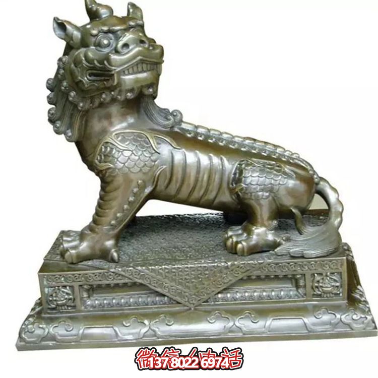 小型不銹鋼神麒麟雕塑，裝點(diǎn)庭院