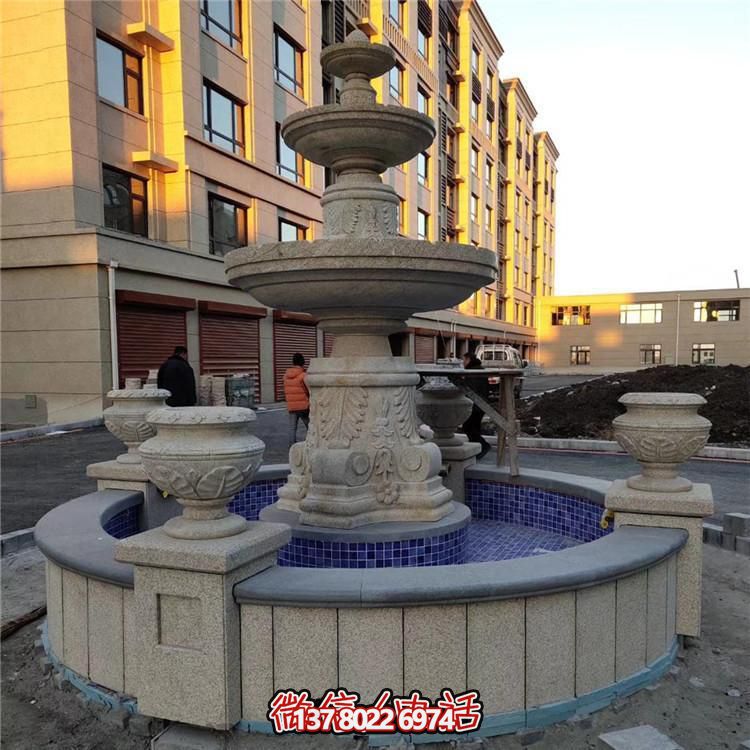 景觀園林大理石雕刻戶(hù)外噴泉