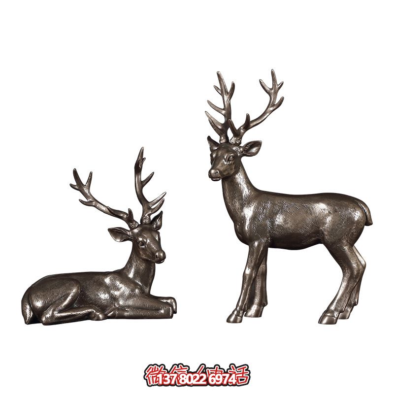 不銹鋼仿銅梅花鹿園林景觀(guān)雕塑