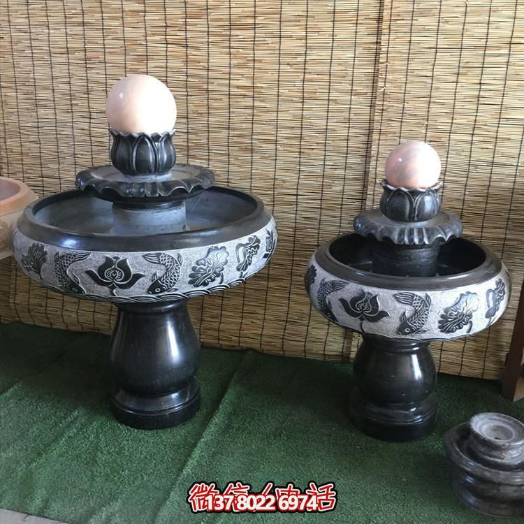 小型黑色大理石風(fēng)水招財(cái)擺件，室內(nèi)辦公家用