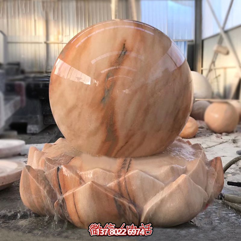 企業(yè)廠區(qū)晚霞紅財風(fēng)水球雕塑