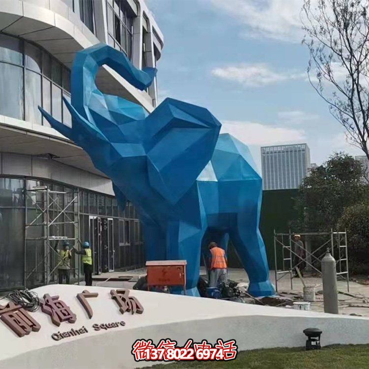 幾何雕塑大象，裝點(diǎn)商場(chǎng)、戶外廣場(chǎng)