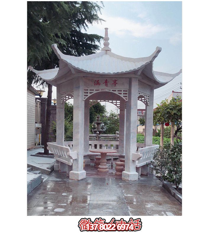 仿古大理石涼亭，美化花園景觀