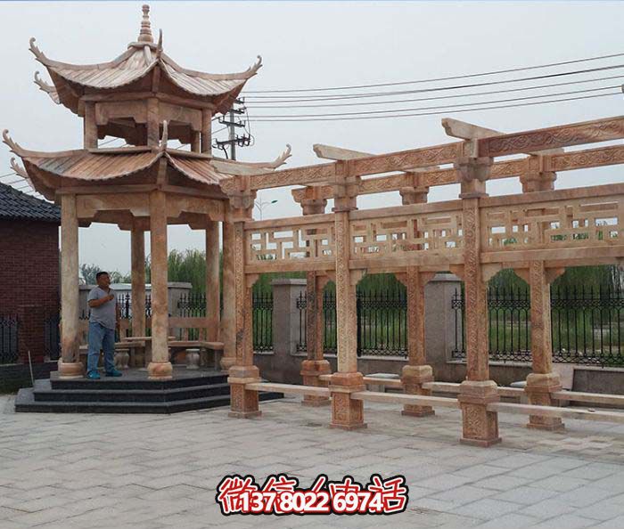 美麗的花崗巖長廊，沐浴在精致的雕刻藝術(shù)中