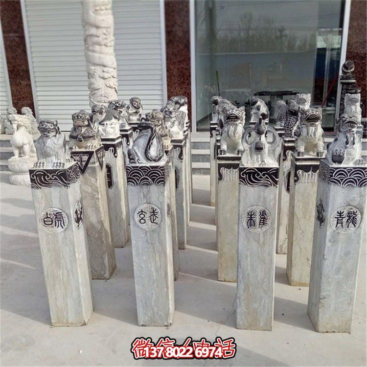 精美大理石雕塑，辟邪鎮(zhèn)宅，拴馬樁大型裝飾