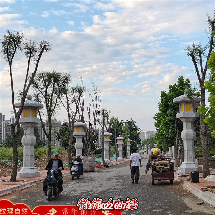 精美絕倫的大型石雕燈籠，專為園林路燈定制