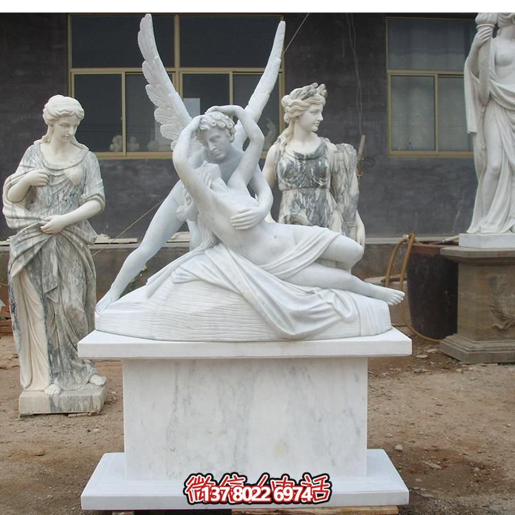 西方天使?jié)h白玉雕塑，美化景區(qū)廣場