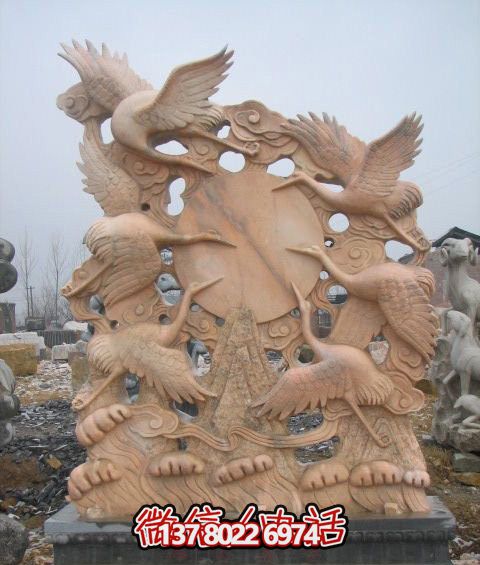 大型景觀仙鶴雕塑，完美演繹晚霞紅