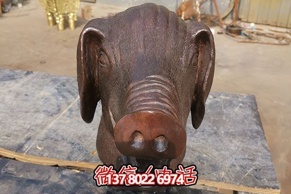 室外豬頭石雕雕塑，添加歡樂(lè)氣氛