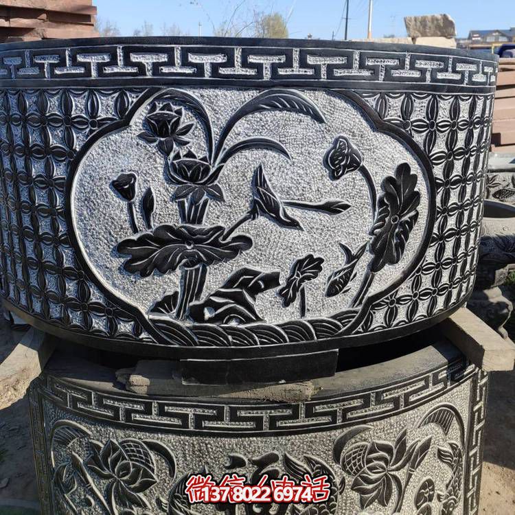 青石石雕魚缸花盆石槽庭院戶外仿古水槽石缸石盆室內養(yǎng)魚缸雕塑