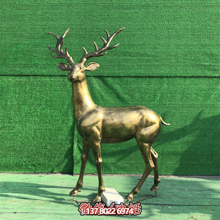 玻璃鋼仿銅鹿，梅花鹿