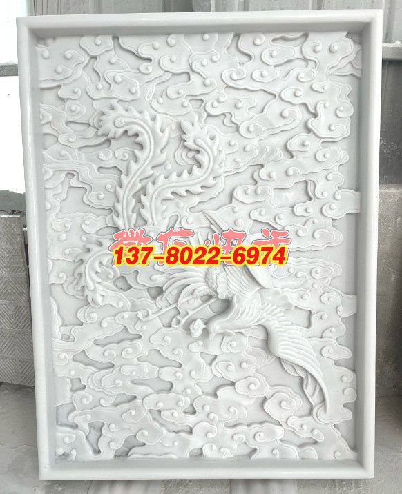 漢白玉浮雕?云間彩鳳 石雕景觀(guān)雕塑之祥瑞文化典范