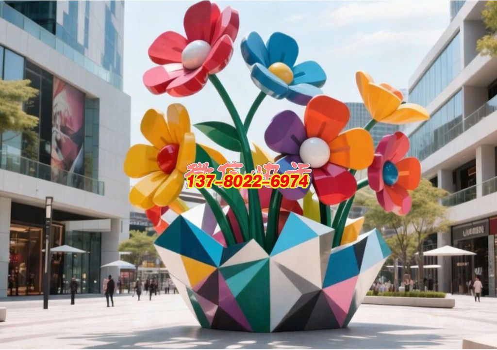 《綻城?綺夢花簇》：都市園林里的不銹鋼景觀，盛綻彩色花束織就鮮活日常