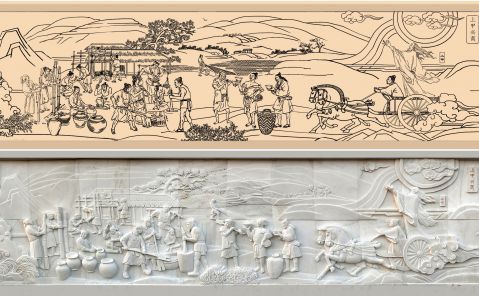 畫(huà)稿與浮雕對(duì)比圖-- (3)